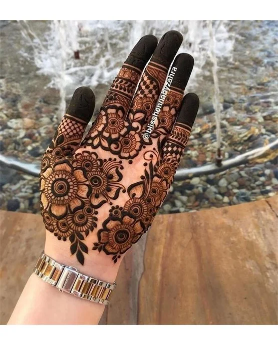 Petal And Peacock Radiant Front Hand Mehndi Design Inspiration